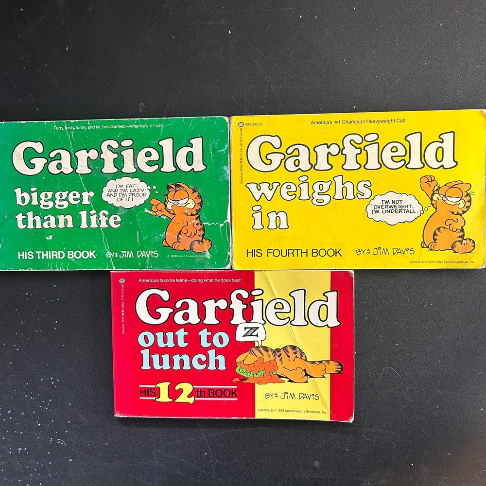 Garfield Comic Books Lot 3rd 4th 12th Bigger than Life Weighs In Out To Lunch